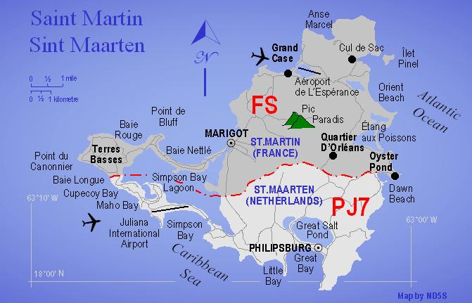MAP OF ST.MARTIN/ST.MAARTEN